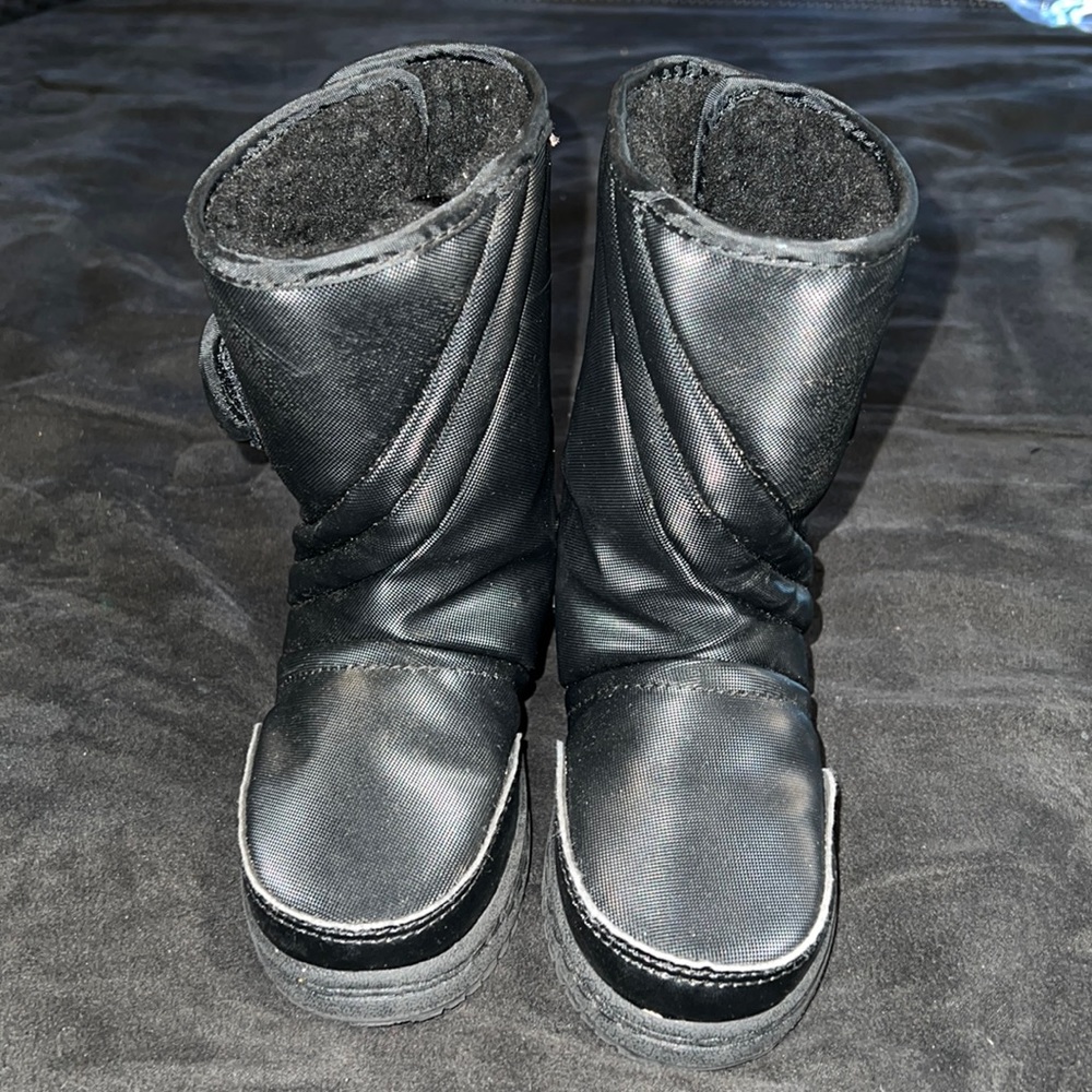 RUGGED EXPOSURE YOUTH KIDS BLACK SNOW BOOTS WITH VELCRO CLOSING - WINTER BOOTS